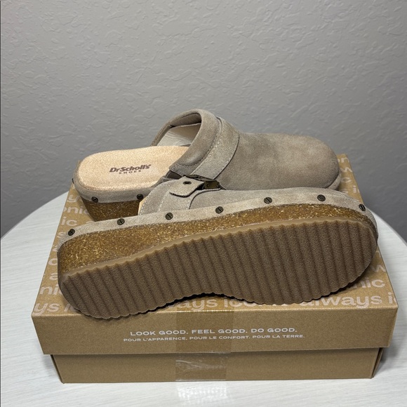 Dr. Scholl's Original Flex Taupe Suede slip-on mule/clog NWBox Size 7.5 - Picture 8 of 10